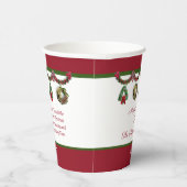 kerstbomen Prettige feestdagen Wreath Personaliser Papieren Bekers (Rechts)