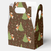 Kerstbomen &pug hondenpatroon aangepaste achtergro bedankdoosjes (Geopend)