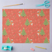 Kerstbomen &pug hondenpatroon aangepaste achtergro tissuepapier (Craft)