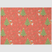 Kerstbomen &pug hondenpatroon aangepaste achtergro tissuepapier (Voorkant)