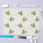 Kerstbomen &pug hondenpatroon aangepaste achtergro tissuepapier (Craft)