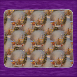 kerstbomen Quaint Village Snow Wereldbol Pattern Muismat