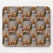 kerstbomen Quaint Village Snow Wereldbol Pattern Muismat (Voorkant)