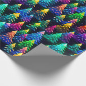Kerstbomen Regenboog Neon Cadeaupapier (Hoek)