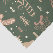 Kerstbomen Rendier Candy Canes Kerstmis Tissuepapier (Detail)