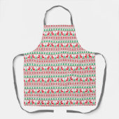 Kerstbomen Rendier Pixelpatroon Schort (Voorkant)