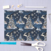 Kerstbomen, rendieren en sneeuwvlokken tissuepapier (Craft)
