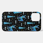 kerstbomen, rendiersneeuwvlokken. Winter illus Case-Mate iPhone Case (Achterkant (horizontaal))