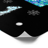 kerstbomen, rendiersneeuwvlokken. Winter illus Poster (Hoek)