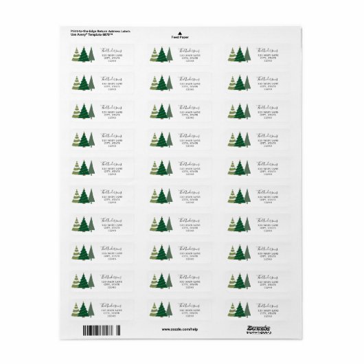 Kerstbomen retouradres etiket (Full Sheet)