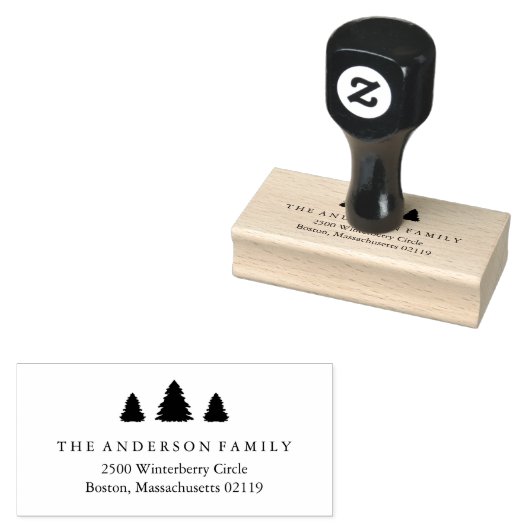 Kerstbomen retouradres rubberstempel (Gestempeld)