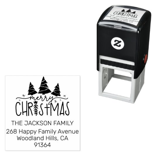 Kerstbomen retouradres  zelfinktende stempel (In situ)