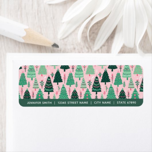 Kerstbomen — Retouradreslabels Etiket (Insitu)