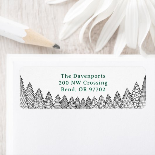 Kerstbomen — Retouradreslabels Etiket (Insitu)