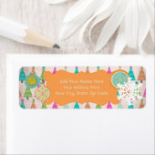 Kerstbomen Retro Holiday Return Address Labels (Insitu)