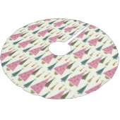 kerstbomen Retro Pink Gold Green Kerstboom Rok (Gekanteld)