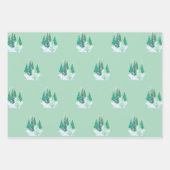 Kerstbomen Rode Auto Patronen Bomen Waterverf Inpakpapier Vel (Voorkant)