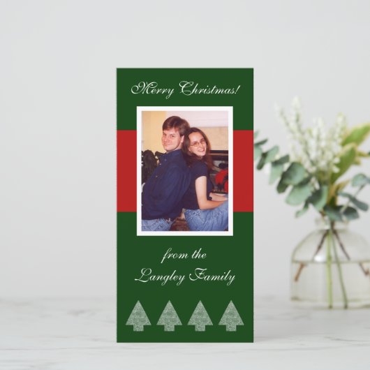 kerstbomen Rode stripkaart Feestdagenkaart (Staand voorkant)