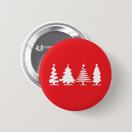 Kerstbomen Ronde Button 5,7 Cm (Voorkant /achterkant)