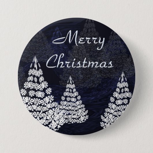 kerstbomen ronde button 7,6 cm (Voorkant)