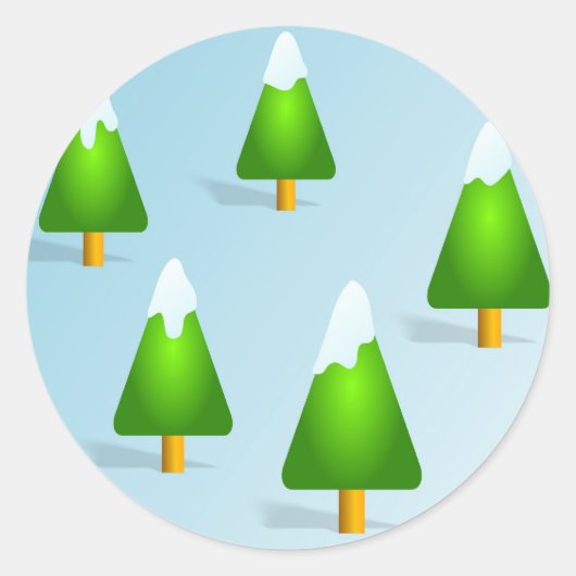 kerstbomen ronde sticker (Voorkant)