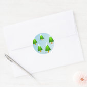 kerstbomen ronde sticker (Envelop)
