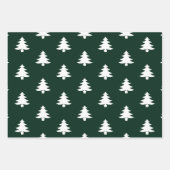 Kerstbomen rood donker grenen groen zwart wit inpakpapier vel (Voorkant 2)