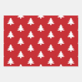 Kerstbomen rood donker grenen groen zwart wit inpakpapier vel (Voorkant)