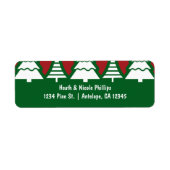 Kerstbomen Rood- en Groene feestdagen Adresetikett Etiket (Voorkant)