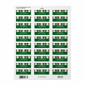 Kerstbomen Rood- en Groene feestdagen Adresetikett Etiket (Full Sheet)