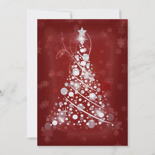 Kerstbomen Rood feestdag uitnodiging (Achterkant)