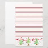 Kerstbomen rood gevoerd briefpapier (Voorkant / Achterkant)