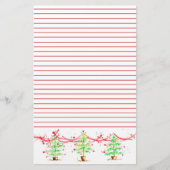 Kerstbomen rood gevoerd briefpapier (Voorkant)