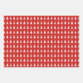 kerstbomen rood groen blauw patroon inpakpapier vel (Voorkant)