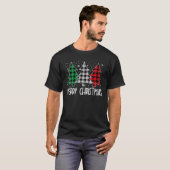 Kerstbomen Rood Groen Buffalo Plaid T-shirt (Voorkant volledig)