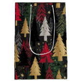 Kerstbomen Rood Groen Goud Medium Cadeauzakje (Achterkant)