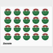 Kerstbomen Rood & Groen Kerststickers Ronde Sticker (Vel)
