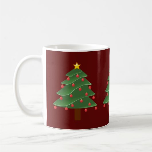 Kerstbomen/ Rood Klassiek Mok (Links)
