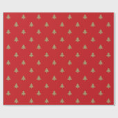 Kerstbomen rood patroon schattig elegant cadeaupapier (Vlak)