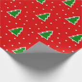 kerstbomen rood patroon Verpakkingspapier Cadeaupapier (Hoek)