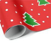 kerstbomen rood patroon Verpakkingspapier Cadeaupapier (Rol Hoek)