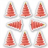 Kerstbomen rood sticker (Voorkant)