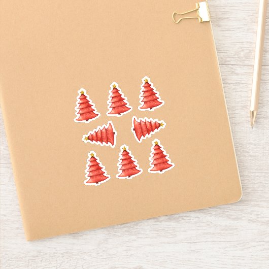 Kerstbomen rood sticker (Notitieboek)