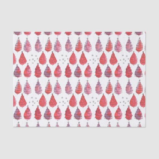 Kerstbomen rood tissuepapier (Voorkant)