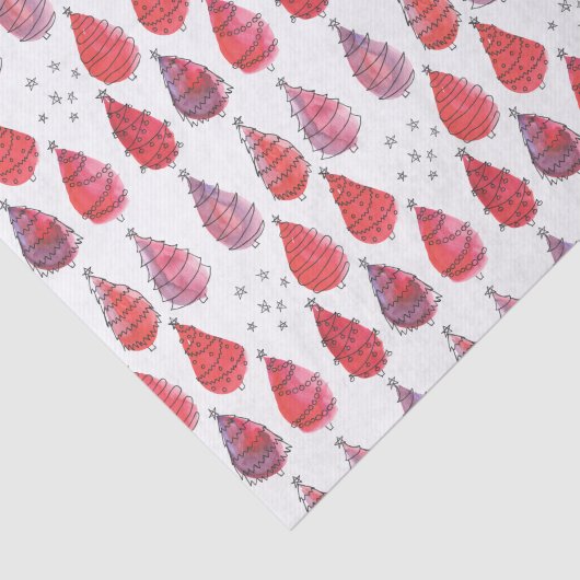 Kerstbomen rood tissuepapier (Detail)