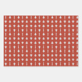 Kerstbomen Rood, Wit en Groen 3 Inpakpapier Vel (Voorkant 3)