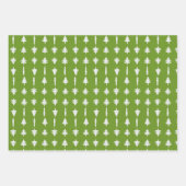 Kerstbomen Rood, Wit en Groen 3 Inpakpapier Vel (Voorkant 2)