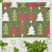 Kerstbomen Rood wit en groen Theedoek (Gevouwen)