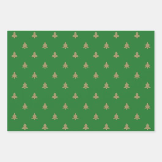 Kerstbomen rood wit groen schattig patroon inpakpapier vel (Voorkant 3)