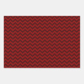 Kerstbomen Rood Zwart Geruit Chevron Inpakpapier Vel (Voorkant 3)
